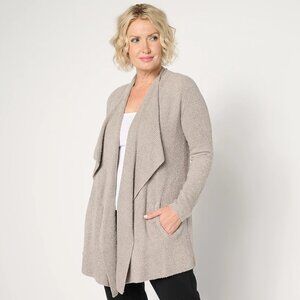 Barefoot Dreams Petite CozyChic Lite Ribbed Island Wrap Cardigan - Sz SP/MP a670